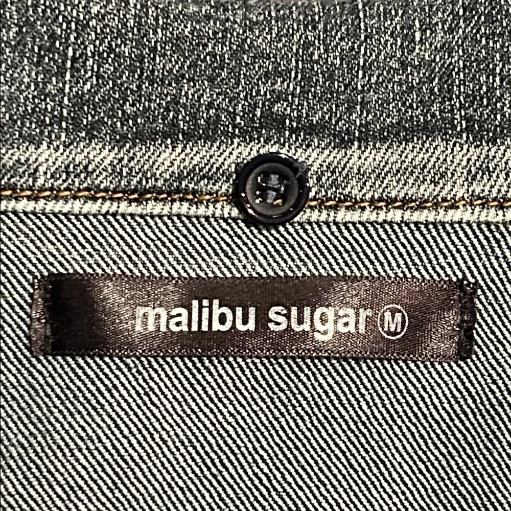 Malibu Sugar Girls Denim Sleeveless Vest with Emoji Design Size 8T